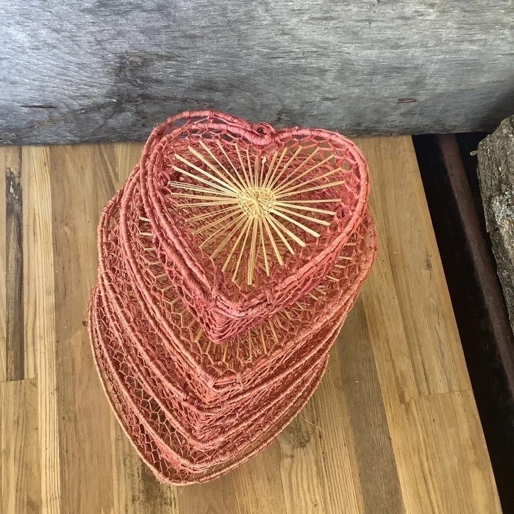 For the Love of Valentine’s Day Vintage Heart Shaped Nesting Baskets String Art